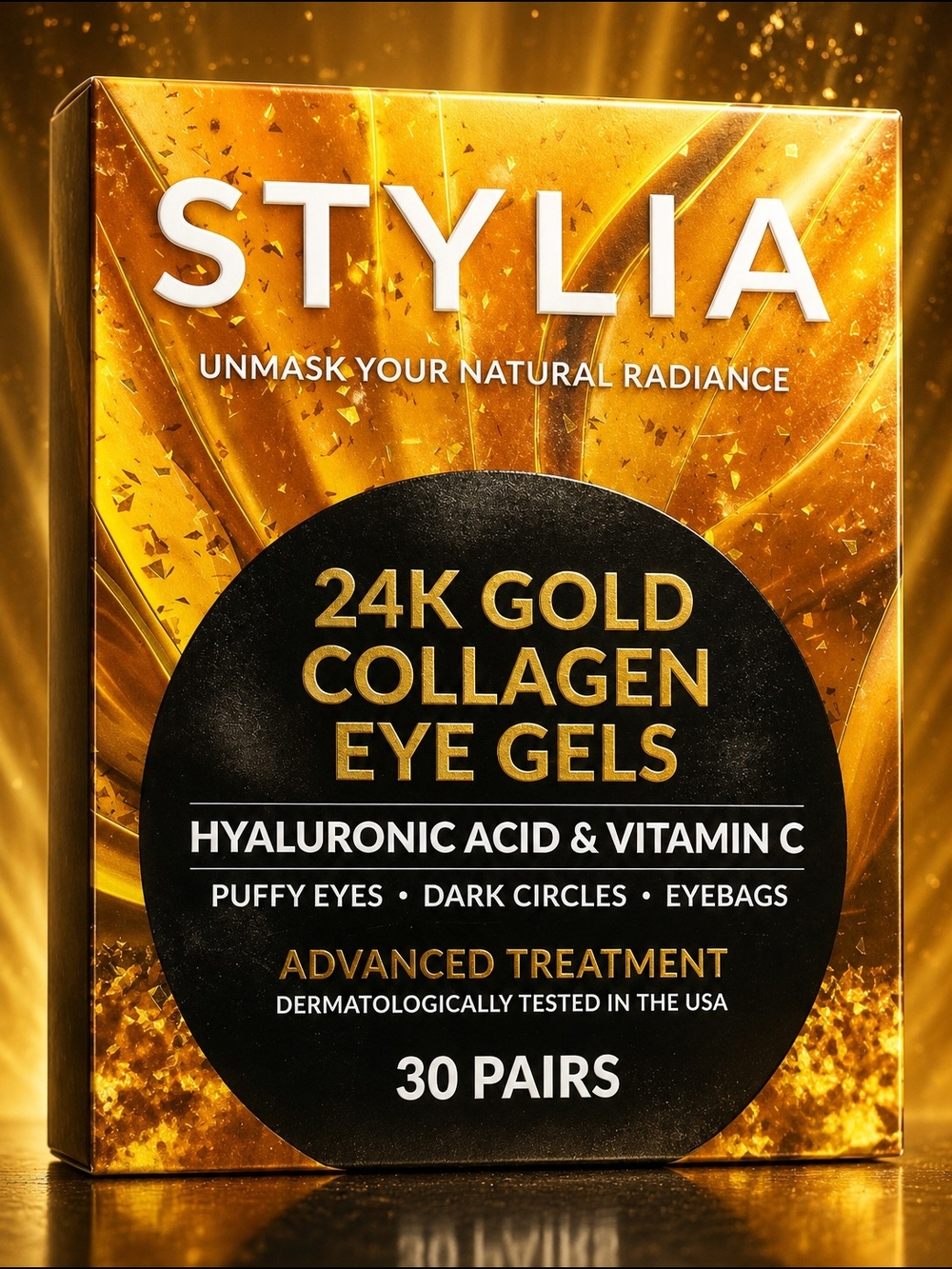 24K Gold Collagen Eye Gels - Hydrating Eye Treatment (Gold) 30 Pairs